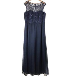 City Chic Maxi Sparkle Love in Midnight Size M/18